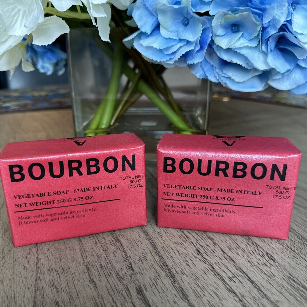 ALCHIMIA Bourbon Vegetable Soap. Made In Italy 2 bars great for gifting
